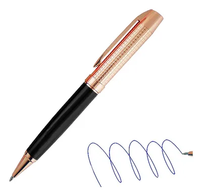 Bolígrafo Metálico Negro Cobre L75 Escritura Azul Azul