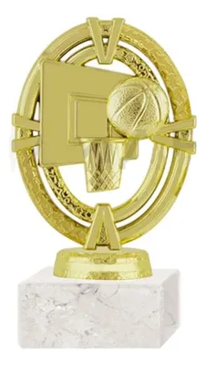 Trofeo Plástico Oro Básquetbol Con Base Mármol Oro