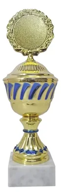 Copa Metálica Base Mármol 25cm Personalizable