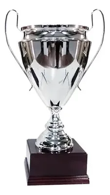Copa Trofeo Cas 8 Metálica Con Base Madera