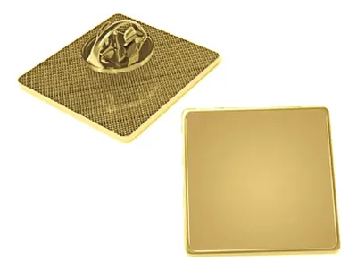 Broche Cuadrado Dorado Con Domo 25mm Pack X6