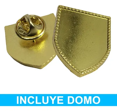 Piocha Broche Escudo Dorado Con Domo Incluido Pack X14 Dorado