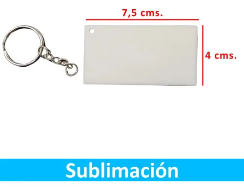 Llaveros Acrílicos Rectangulares Sublimables 50 Uni Pack X14