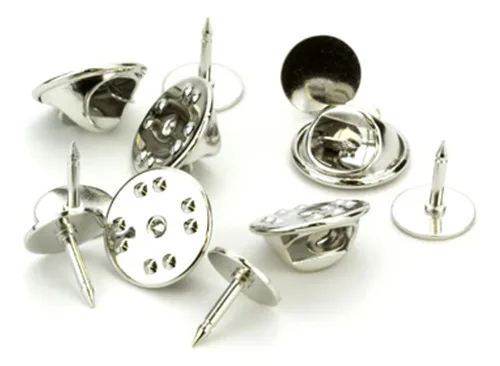 Soporte Piocha Plata Cierre Mariposa Soma02 Pack X14