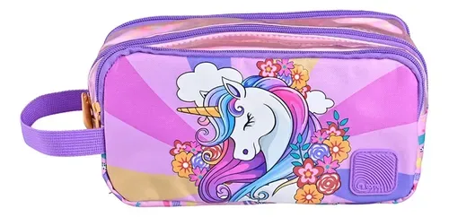 Estuche Escolar Roma Pink Rainbow Torre Rosa