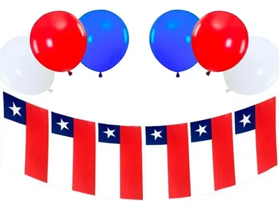 Set Dieciochero Guirnalda Bandera Con Globos