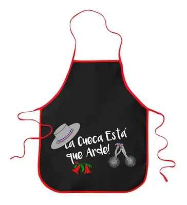 Delantal De Cocina Poliéster Negro