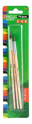 Set Pinceles Planos Torre N° 2-4-8
