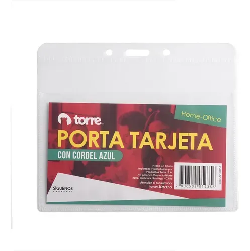 Porta Tarjeta Con Cordel Torre Azul