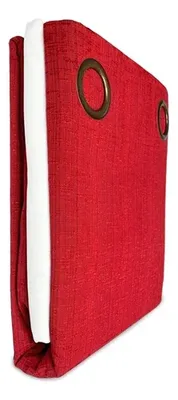 Cortinas Camila Combo 8 Piezas Poliéster Rojo