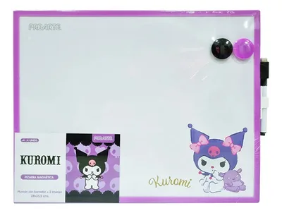 Pizarra Magnética Acrílica Kuromi Proarte Blanco Con Borde Morado