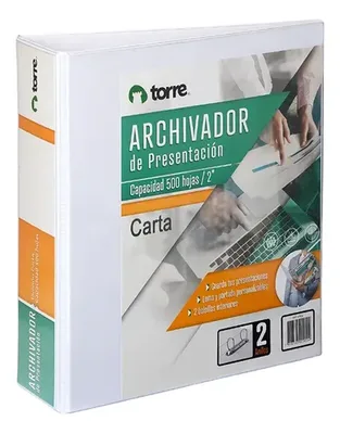 Archivador De Presentación Carta 2 Anillos 2  Torre Blanco