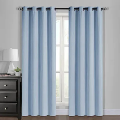 Set Cortinas Blackout 4p Super Soft 140x220 Poliéster Celeste