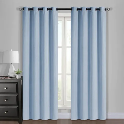 Set Cortinas Blackout 4p Super Soft 140x220 Poliéster Celeste
