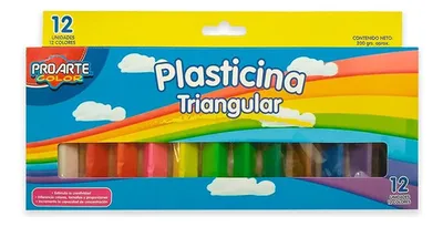 Plasticina Triangular Plasticolor Proarte 12 Colores Multicolor