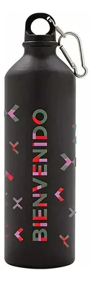 Botella Sport Aluminio 750 Ml Antiderrame Negro