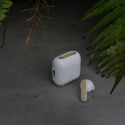 Audífonos Inalámbricos Bambú Sustentable Blanco