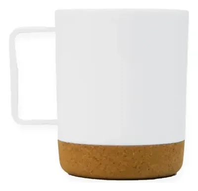 Taza Plástica Con Base Corcho 400 Ml Negro