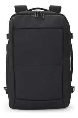 Mochila Expandible Poliéster Viajes Negro