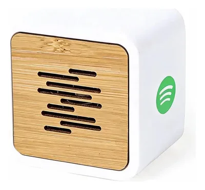 Parlante Portátil Bambú Bluetooth Sostenible Blanco