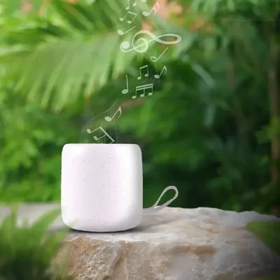 Parlante Portátil Bluetooth Bambú Sustentable Blanco