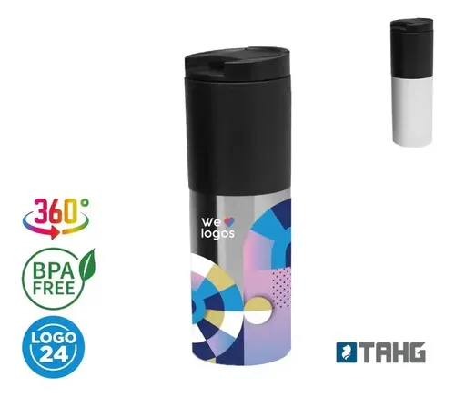Termo Aluminio Doble Pared 450 Ml Coral Claro