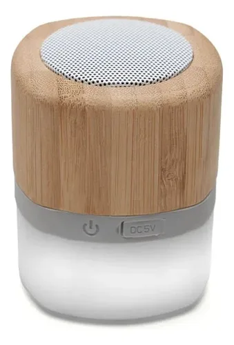 Parlante Portátil Bluetooth Con Bamboo Blanco