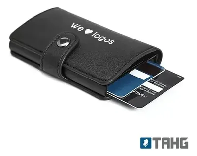 Tarjetero Pu Protección Rfid Billetera Negro