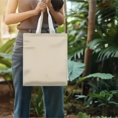 Bolsa Tote Algodón Reciclado Ecológica Coral Claro