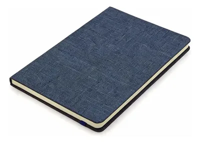 Libreta Tapa Tela Rayada 80 Hojas Azul