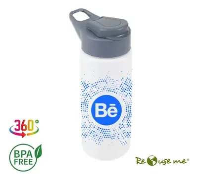 Botella Reutilizable Pet 600ml Libre Bpa Blanco