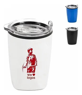 Termo Acero Inoxidable 350 Ml Tapa Cristal Negro
