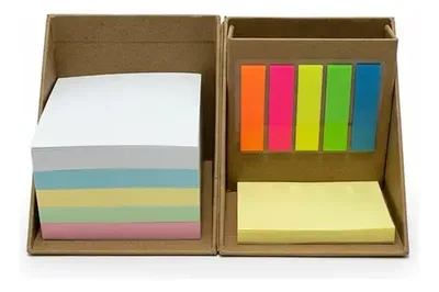 Set Notas Adhesivas Cubo Organizador Coral Claro