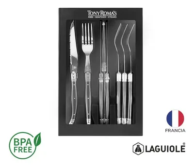 Set De Cubiertos Laguiole Acero Forjado Negro