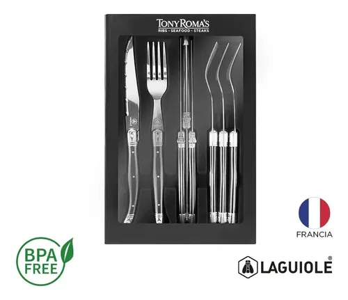 Set De Cubiertos Laguiole Acero Forjado Negro