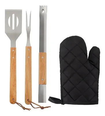 Set Parrillero Delantal Acero Inoxidable
