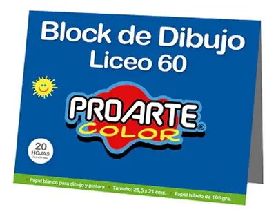 Block Dibujo Proarte Liceo 20 Hojas 21x26.5 Cm 106 G