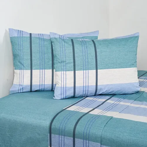 Set De Sábanas Estampadas 144 Hilos 2 Plazas Polycotton Verde Oscuro
