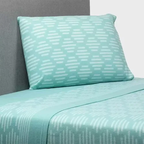 Set De Sábanas Polar Estampadas 1 Plaza Turquesa Turquesa