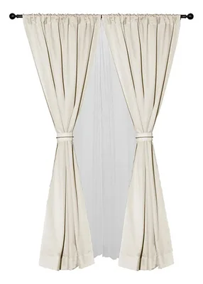 Cortina Pasa Tubo Poliéster 140x225 Cm Coral Claro