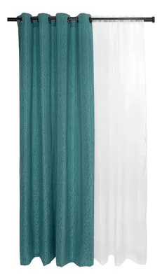 Set Cortinas Natales Polyalgodón Turquesa 8 Piezas Turquesa