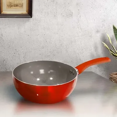 Wok Antiadherente Titanio 22cm Cocina Rojo