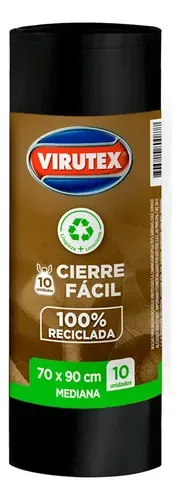 Bolsas De Basura Cierre Fácil 70x90cm Multiuso