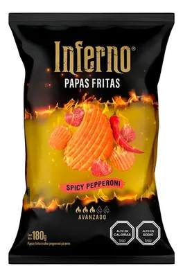 Papas Fritas Pepperoni Spicy Cheddar 180g
