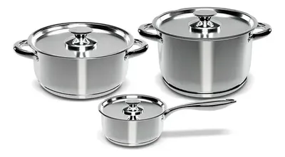 Batería De Cocina Acero Inoxidable 6 Piezas