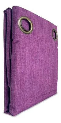 Cortina Térmica Blackout 2 Paños Argolla Morado Coral Claro