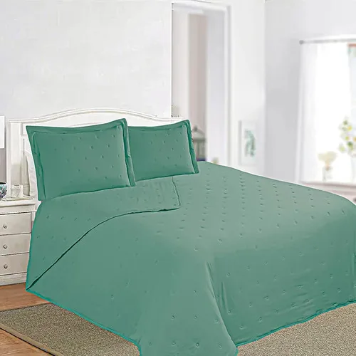 Quilt Juliette 2 Plazas Poliéster Menta Coral Claro