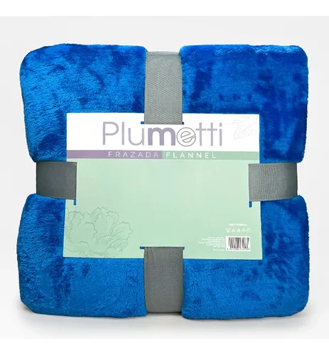 Frazada Flannel 1.5 Plazas Poliéster Suave Azul
