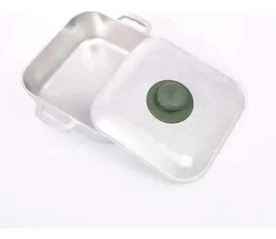 Caldero Aluminio Fundido Cuadrado 30cm Con Tapa