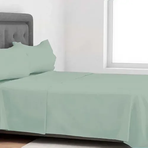 Set De Sábanas Silver Family 2.5 Plazas Poliéster Verde Oscuro